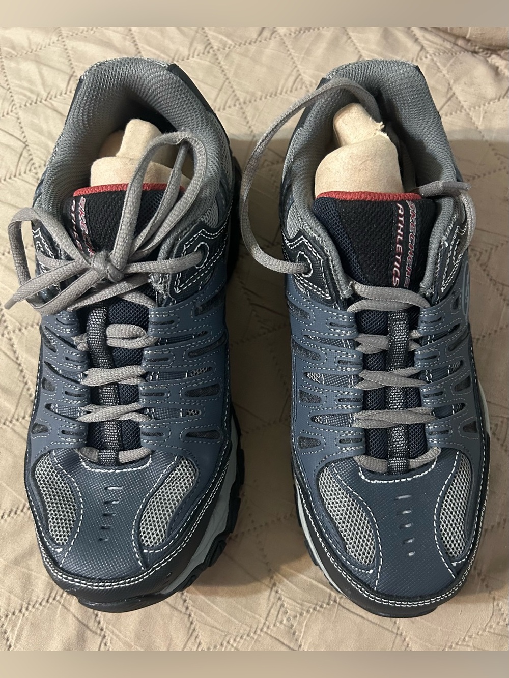 Skechers After Burn Memory Fit Mens Sneakers Navy Blue Size 8 NWOT